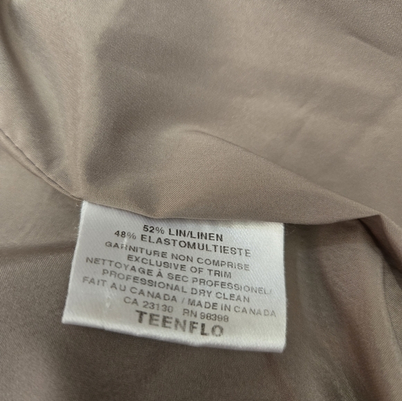 Teenflo Beige Linen Jacket. Size 4 - Picture 10 of 12